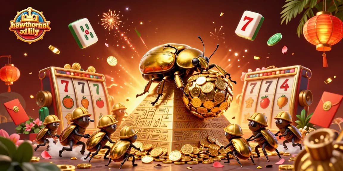 Spin and win with hawthornandlily in a vibrant arcade of animated casino symbols.