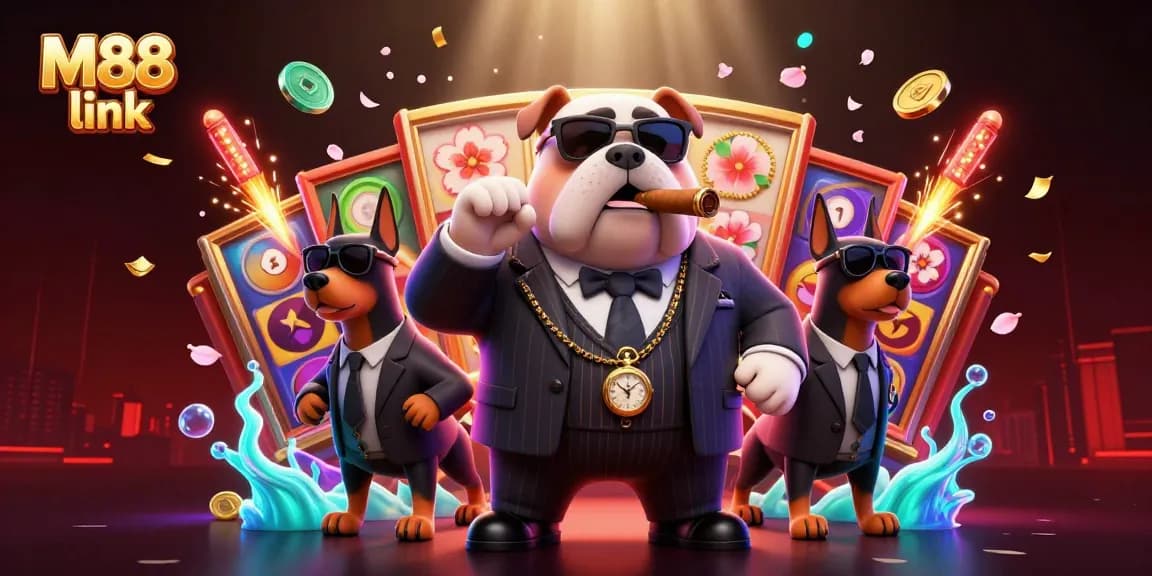Bets flow seamlessly as M88 link unlocks thrilling slots and gaming excitement in a rich casino scene.