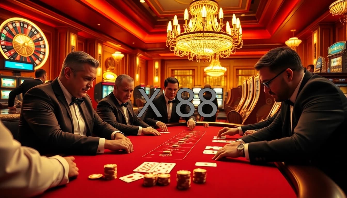 Experience exhilarating gambling moments with X88 at a high-stakes poker game.