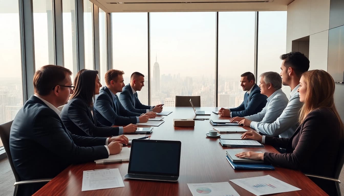 M&A 관련 협상을 진행 중인 비즈니스 회의의 다양성 있는 직장인들