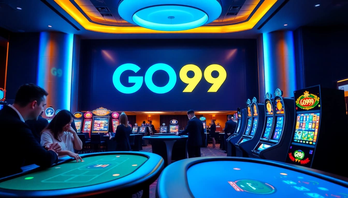 GO99 vibrant online casino atmosphere with players engaging in betting.