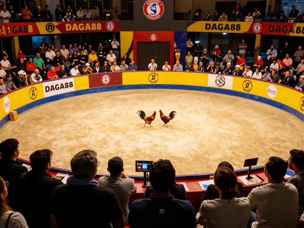 Experience the thrill of trực tiếp đá gà c2 with engaged spectators watching live action at DAGA88's vibrant cockfighting event.