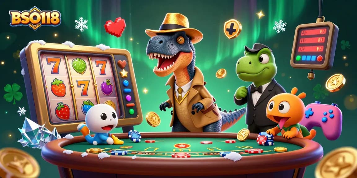 Engage with exciting BSO118 slot gameplay featuring a velociraptor card counter surrounded by vibrant elements.