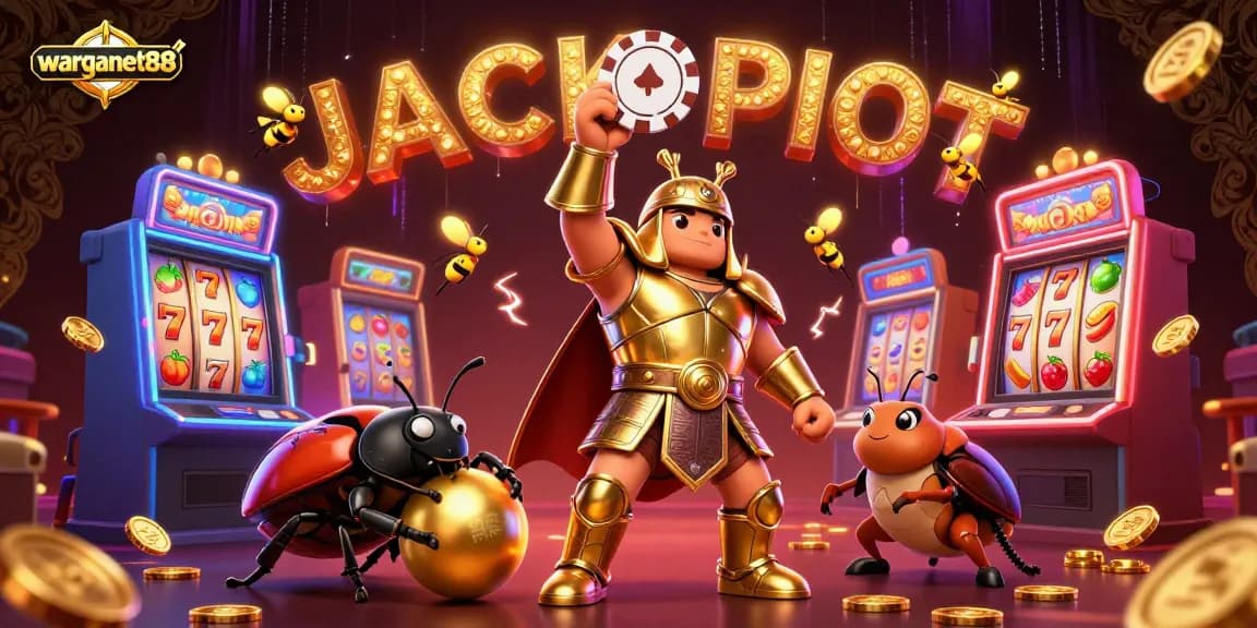 Experience warganet88's thrilling jackpot moments with vibrant 3D characters and slot machines.
