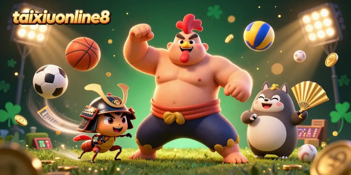 Experience the excitement of taixiuonline8 with dynamic sports betting elements and lively characters in a vibrant casino atmosphere.