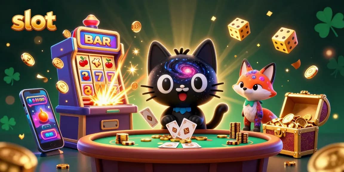 Experience captivating slot gameplay with a cosmic casino scene featuring vibrant characters and elements.