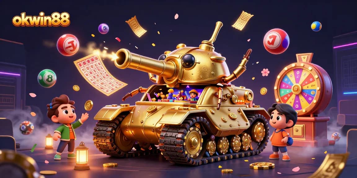 Engage with okwin88's vibrant gaming universe, unveiling a golden beetle tank casino bursting with action.