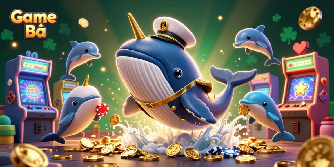 Win big with Game Bài as vibrant characters and casino-themed elements fill the scene.