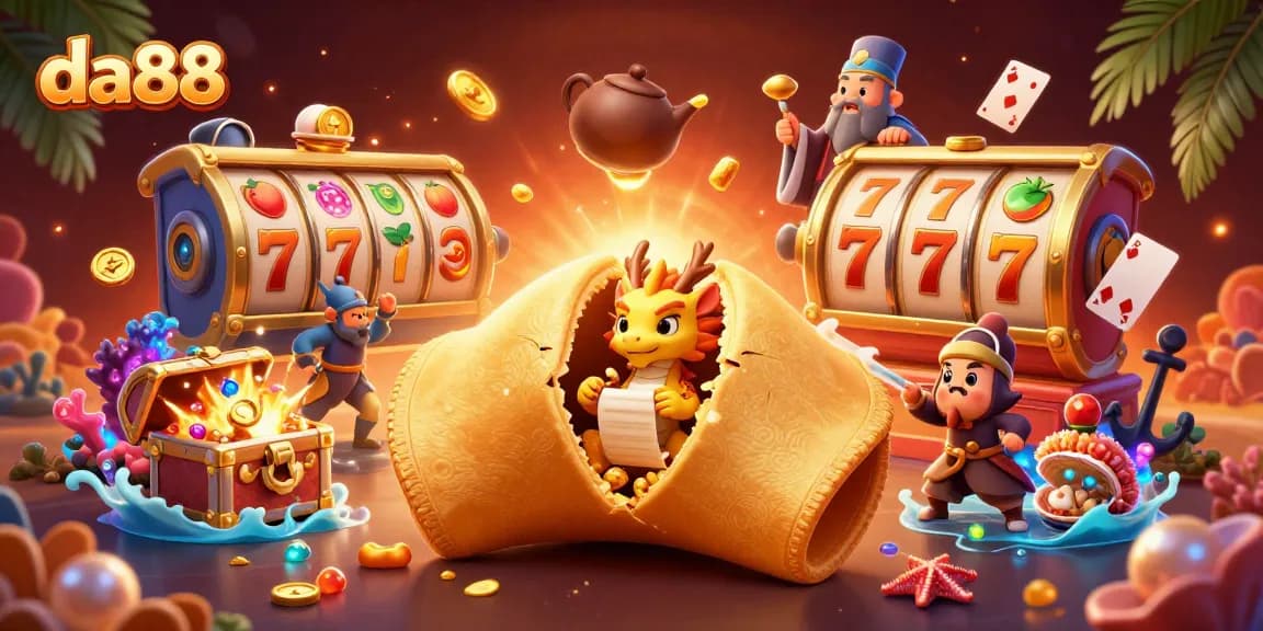 Spin the slots with da88 for thrilling wins amidst a vibrant casino fantasy scene.