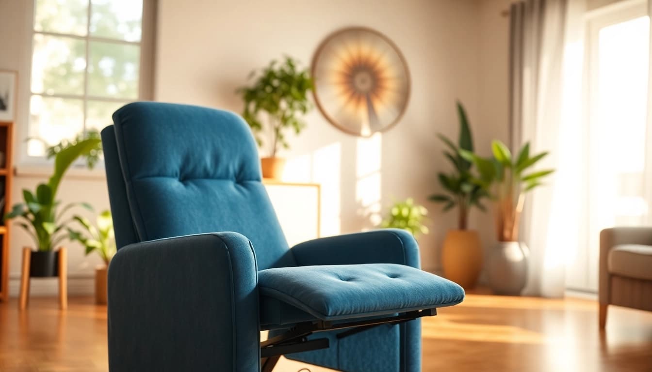 Comfortable lift chair offering modern design and support in a cozy living room setting.