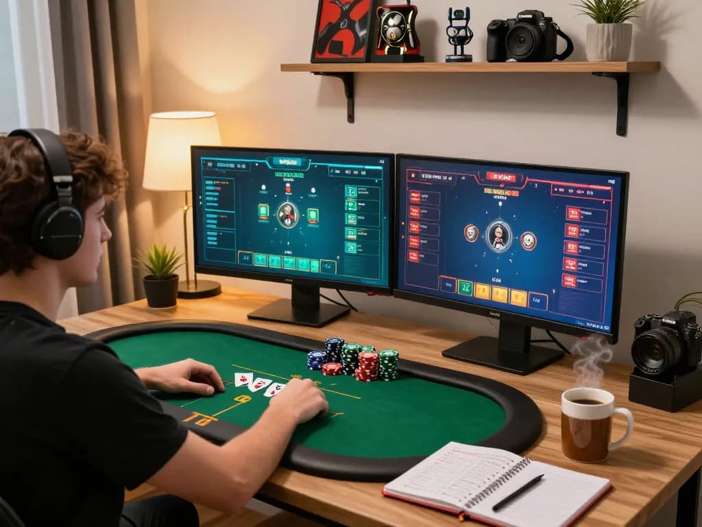 Engage in strategic decisions with FLY88 during an exciting online poker session.
