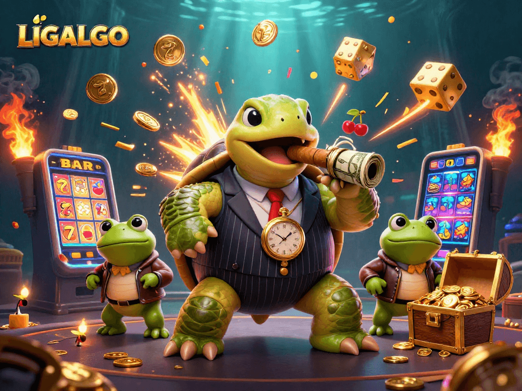 LIGALGO showcases a vibrant casino experience with unique characters in an engaging 3D slot scene.