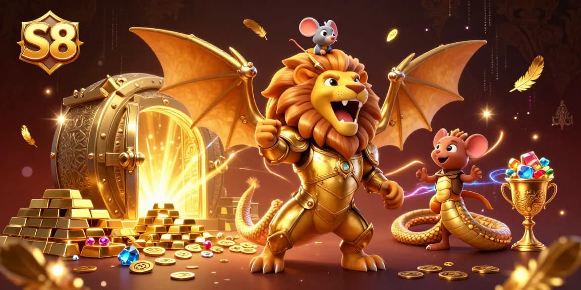Experience thrilling wins with S8 as golden treasures and dynamic casino elements come alive.