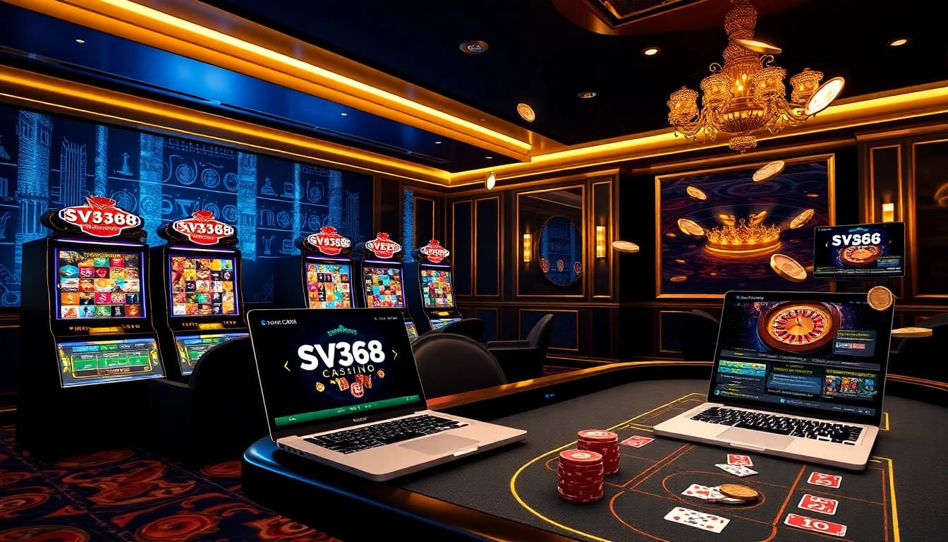 Experience high-stakes betting at SV368 with a luxurious online casino setting.