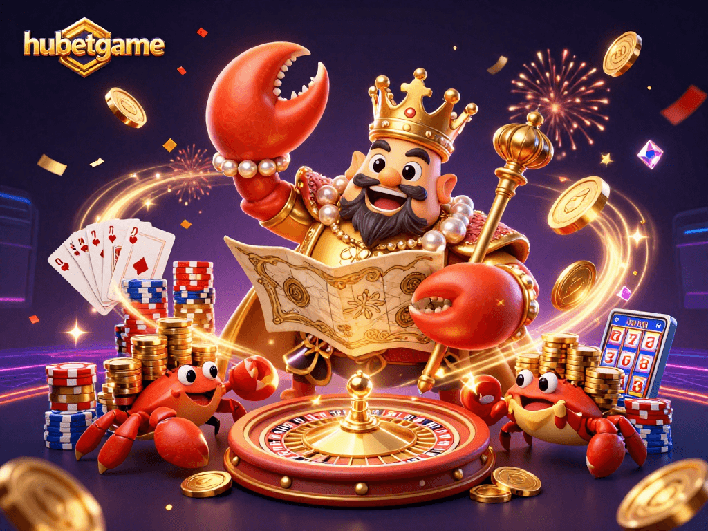 Experience excitement with hubetgame's golden crab emperor among sparkling treasures.