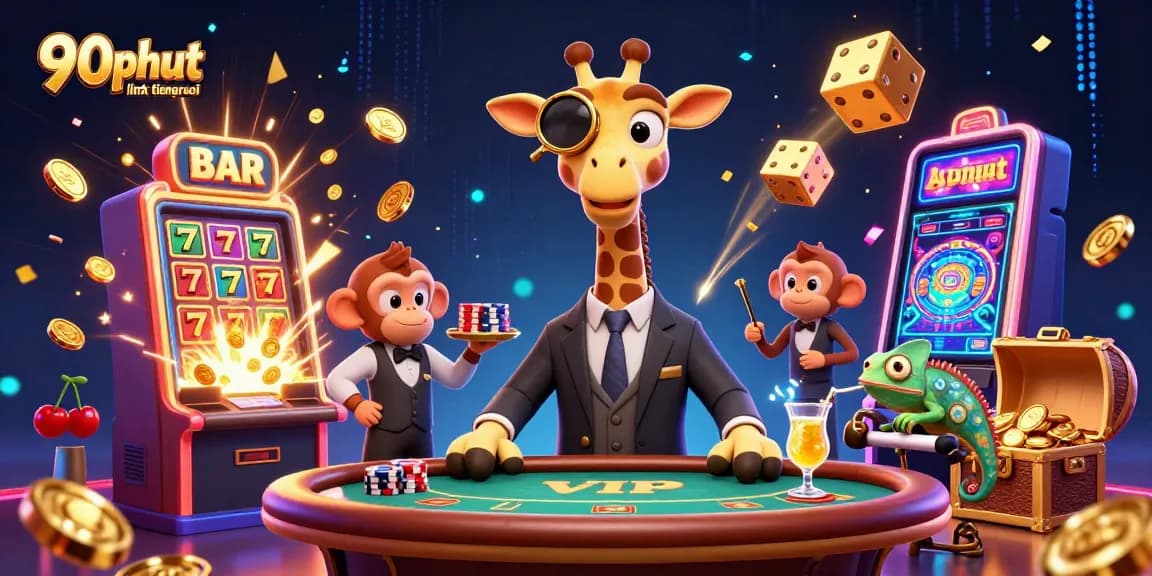Experience 90phut link tiengruoi where high-stakes gambling meets lavish entertainment in a vibrant casino scene.