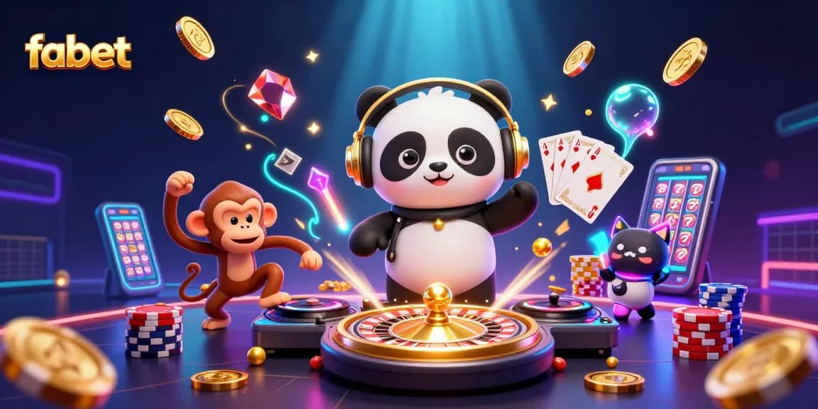 Play at fabet with vibrant characters celebrating the thrill of winnings in a casino atmosphere