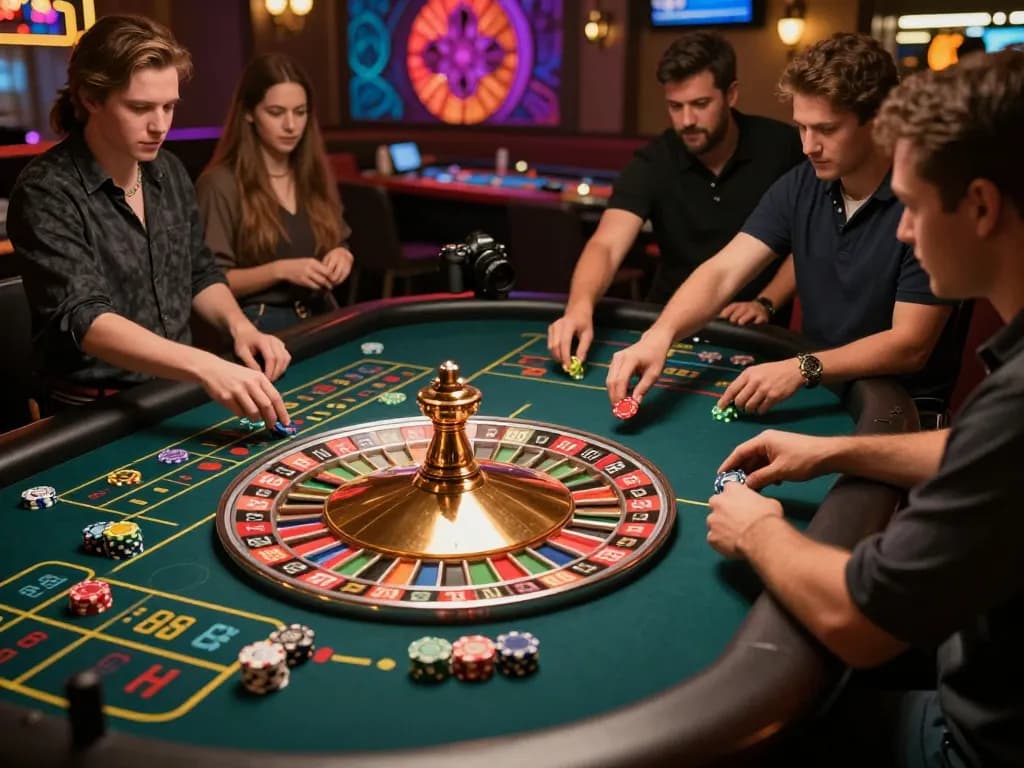 Players engage with thrilling roulette action at SC88 casino, chips placed, excitement building.