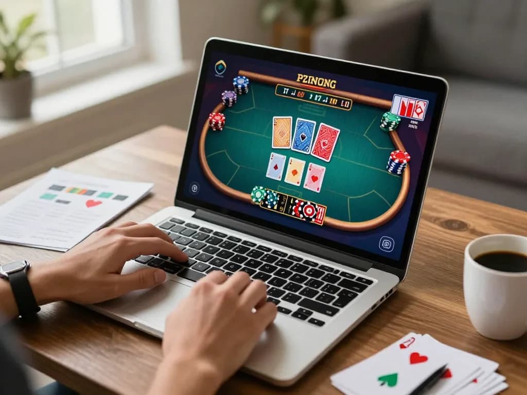Engaged player strategizing during a thrilling online gambling session at trang chủ sc88