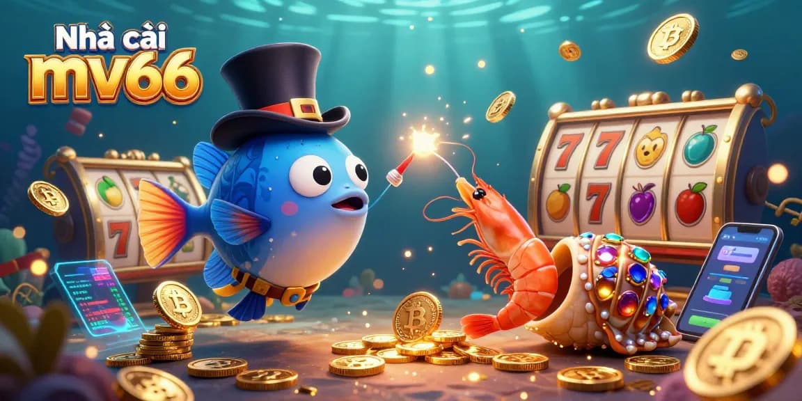 Engage with the vibrant world of Nhà cái mv66 featuring dynamic characters and casino elements.