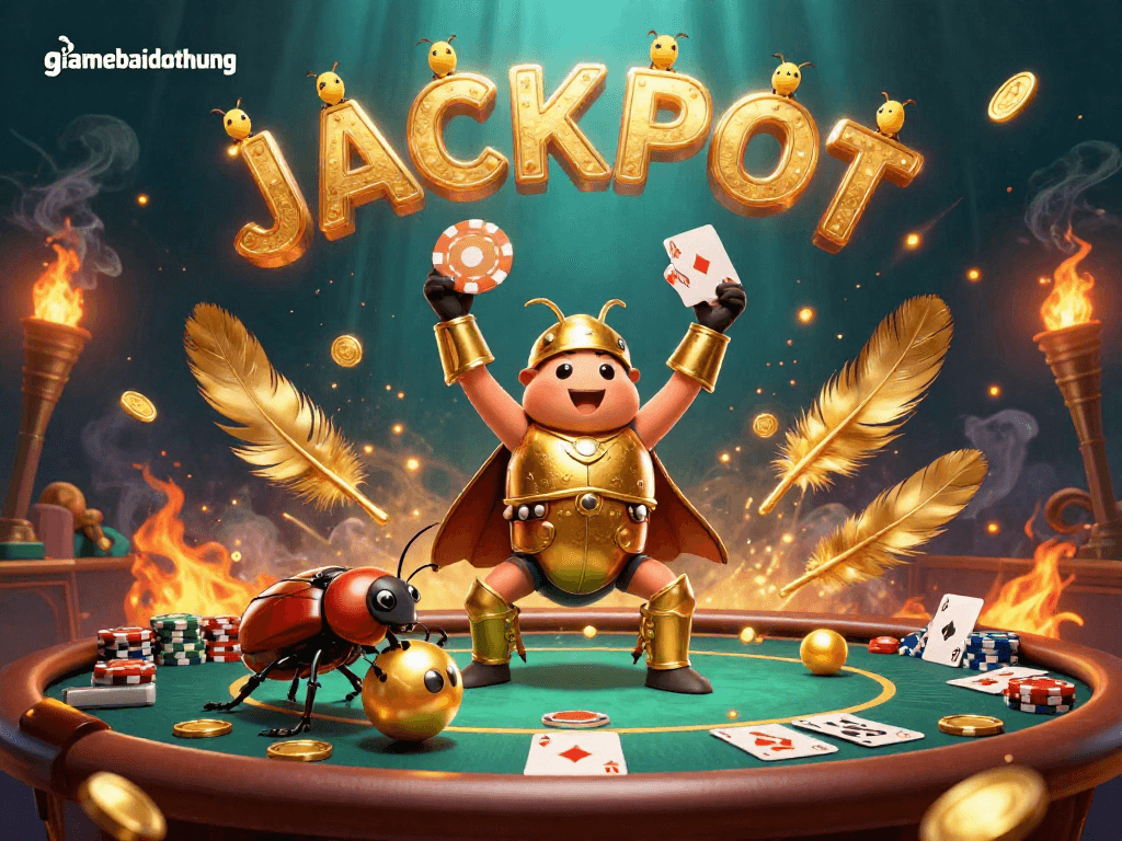 Engage in thrilling poker battles with gamebaidoithuong featuring dynamic characters in a vibrant poker scene.