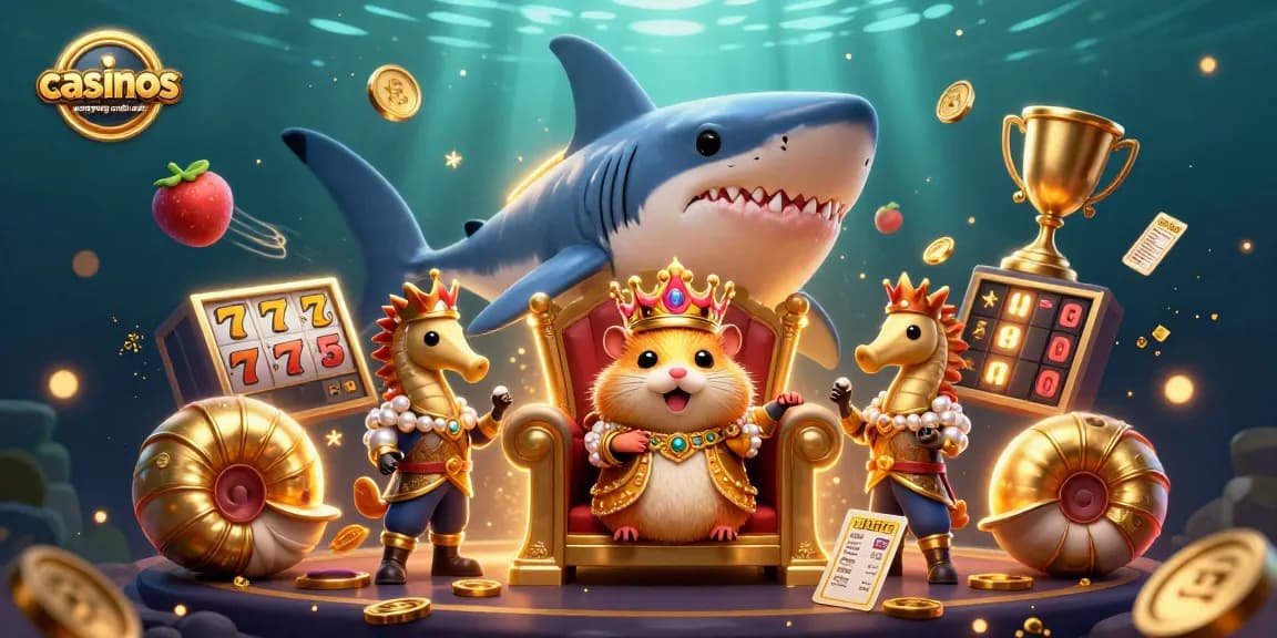 Experience the excitement of casinos accepting credit cards with a golden hamster king in a dynamic casino scene.