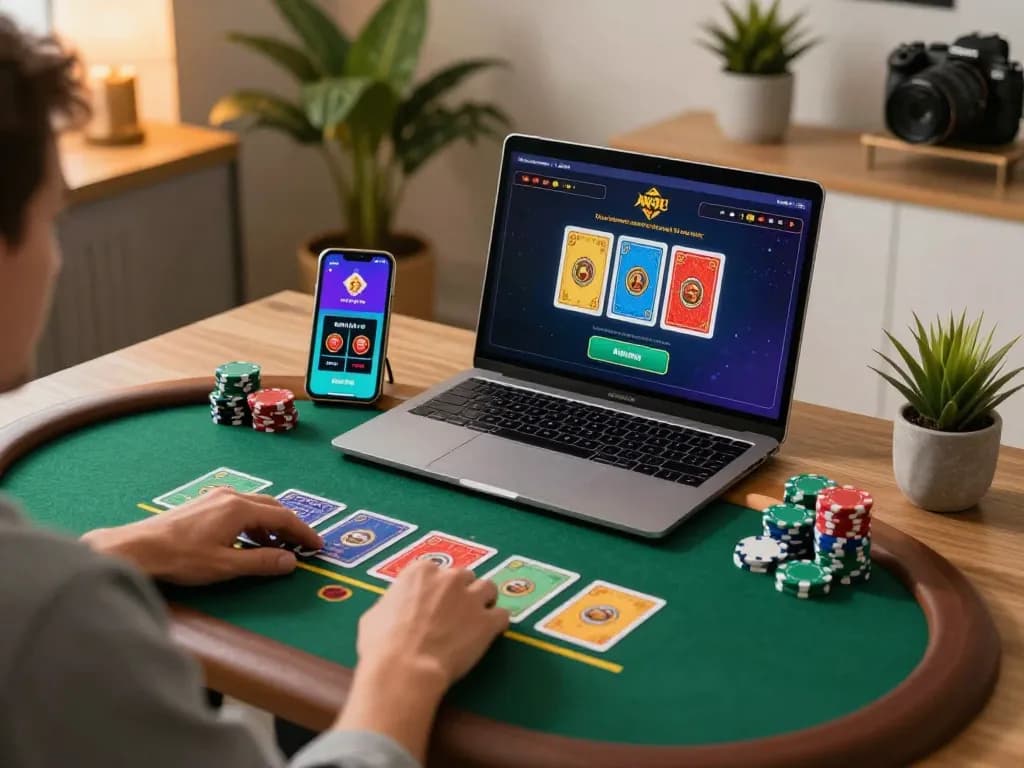 Nikmati permainan dealer langsung yang mendebarkan dengan idn789 di laptop Anda dalam pengaturan rumah yang nyaman.