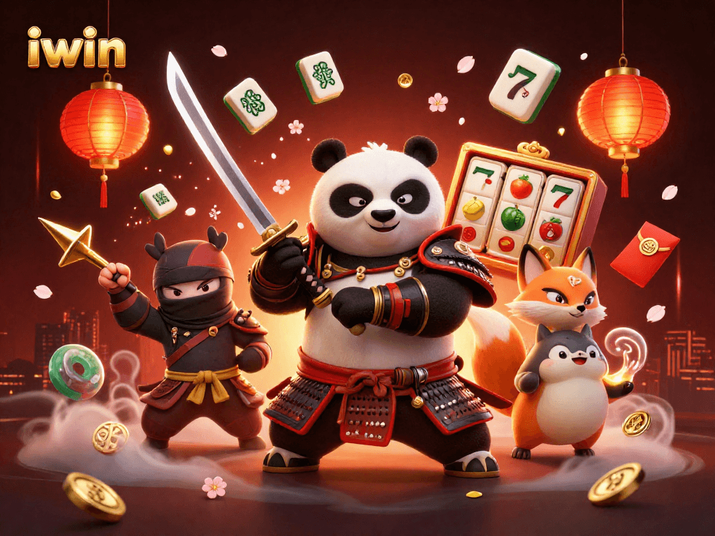 Experience the excitement of iwin with a captivating casino-themed 3D illustration featuring vibrant characters and dynamic elements.