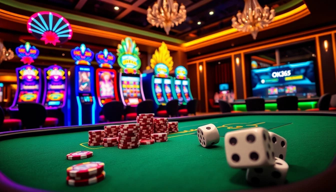 Experience high-stakes excitement at OK365 with vibrant casino tables and engaging gameplay.