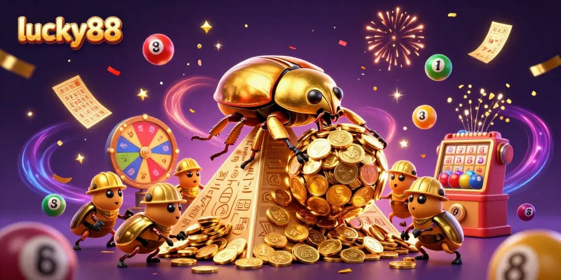 Engage with lucky88 through vibrant golden coin symbols in a magical, dynamic casino scene.