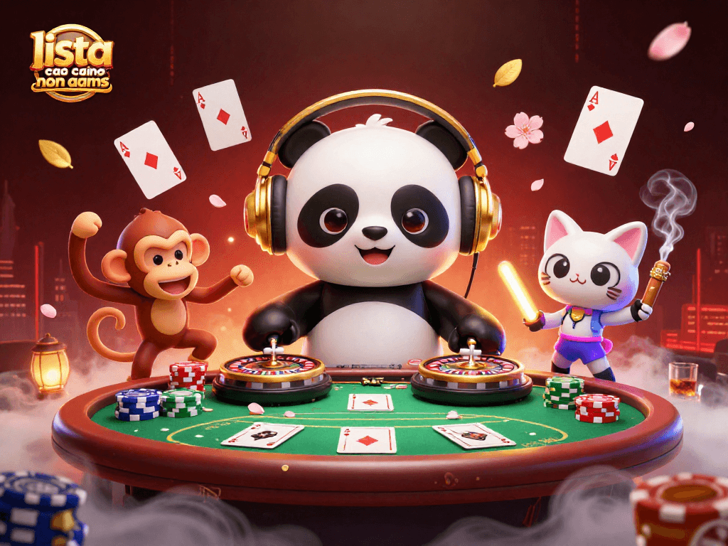Gioca nella lista casino non aams con un panda DJ, un'intensa atmosfera di festa e dettagli di poker.