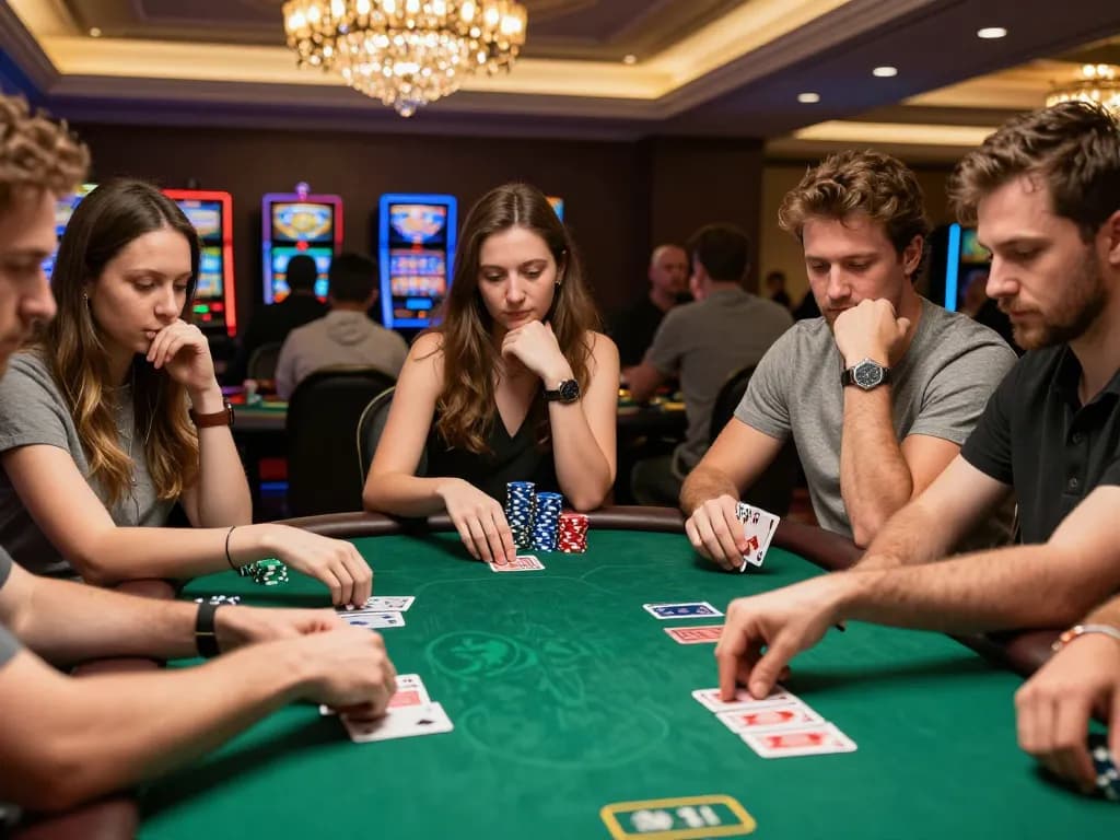 Players experience high-stakes poker gameplay at rik vip casino, showcasing strategic moments and excitement.