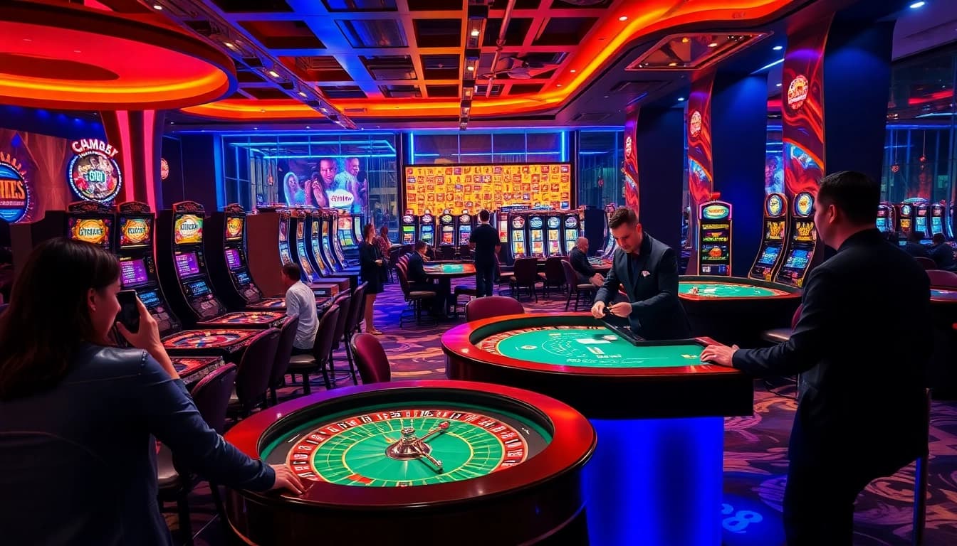 Experience thrilling gaming at https://cm88seo.com/ with vibrant casino tables and excited players.
