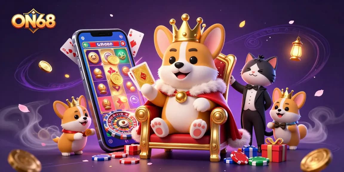 Experience the unique world of ON68 with engaging games and thrilling wins amidst vibrant casino elements.