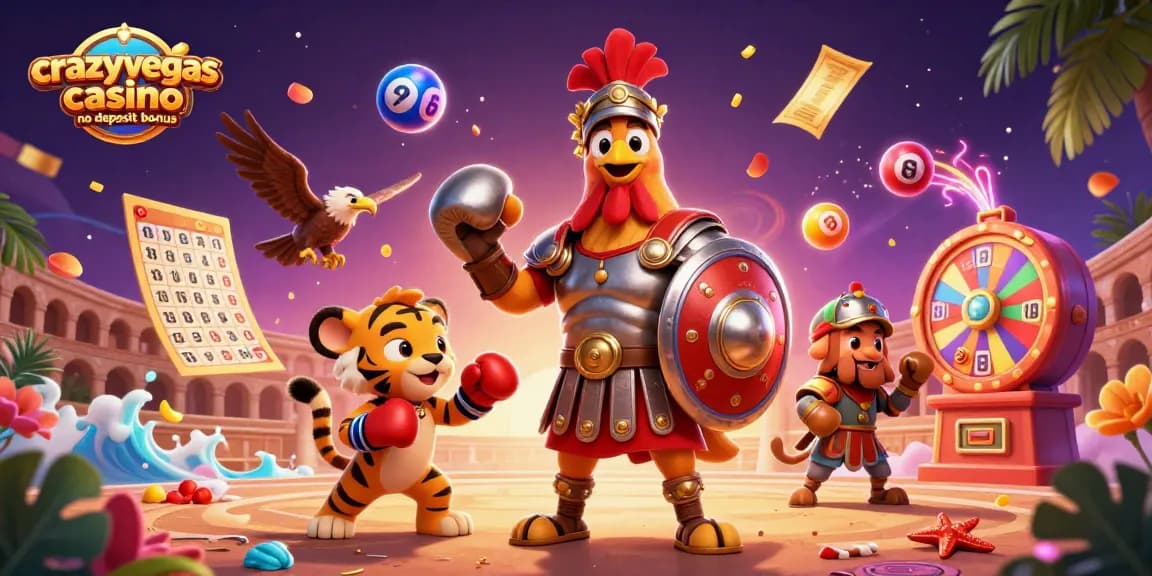 Experience the thrill of the crazyvegas casino no deposit bonus with an exciting visual of winners and games.