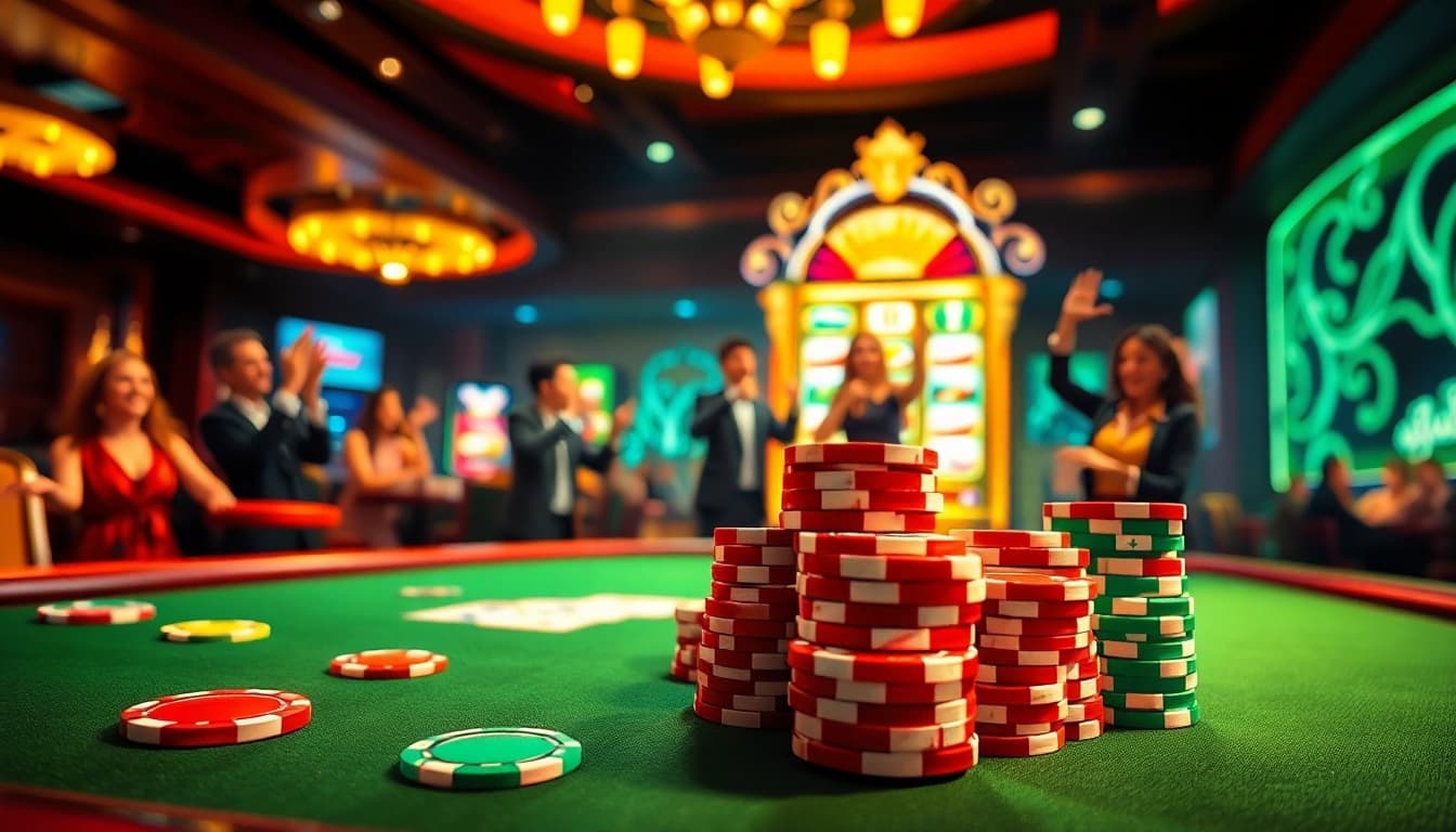 Naga99 offers thrilling casino gameplay with vibrant poker chips and exciting slot machines