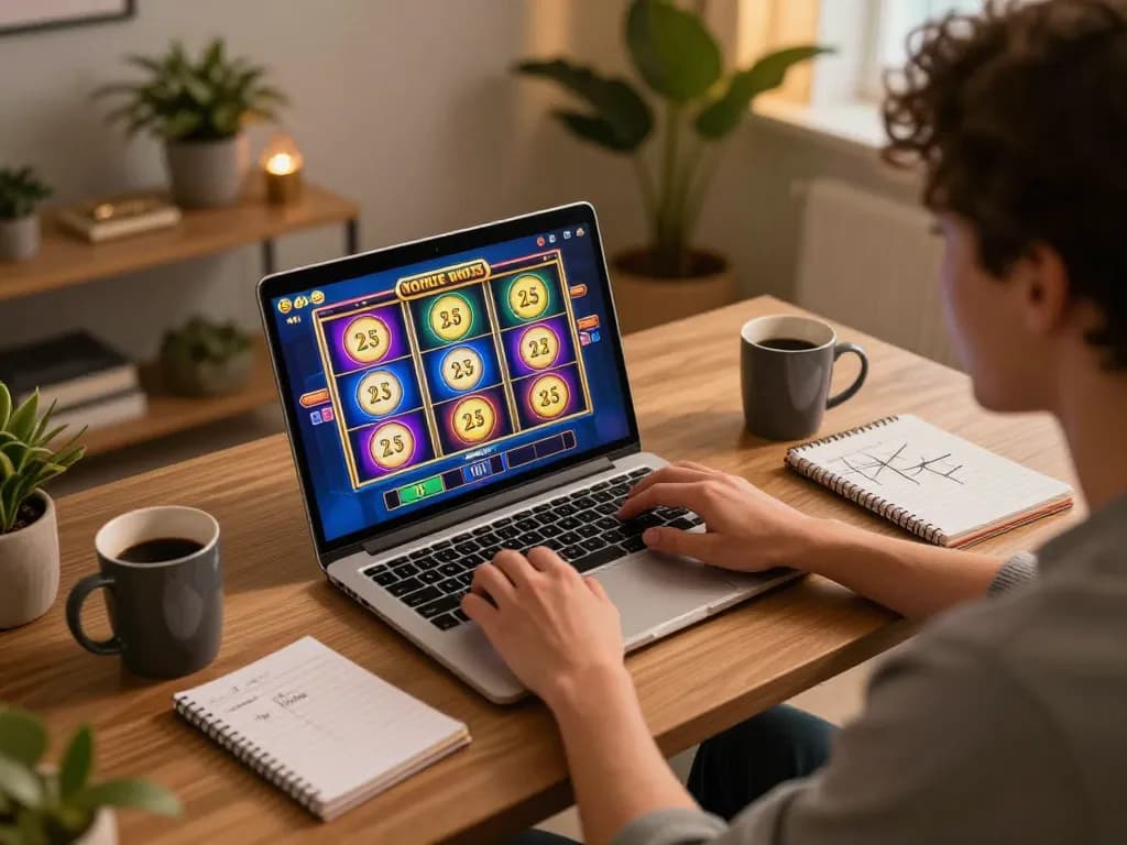 Experience online gaming excitement with slot deposit 5000 in a cozy gaming setup.