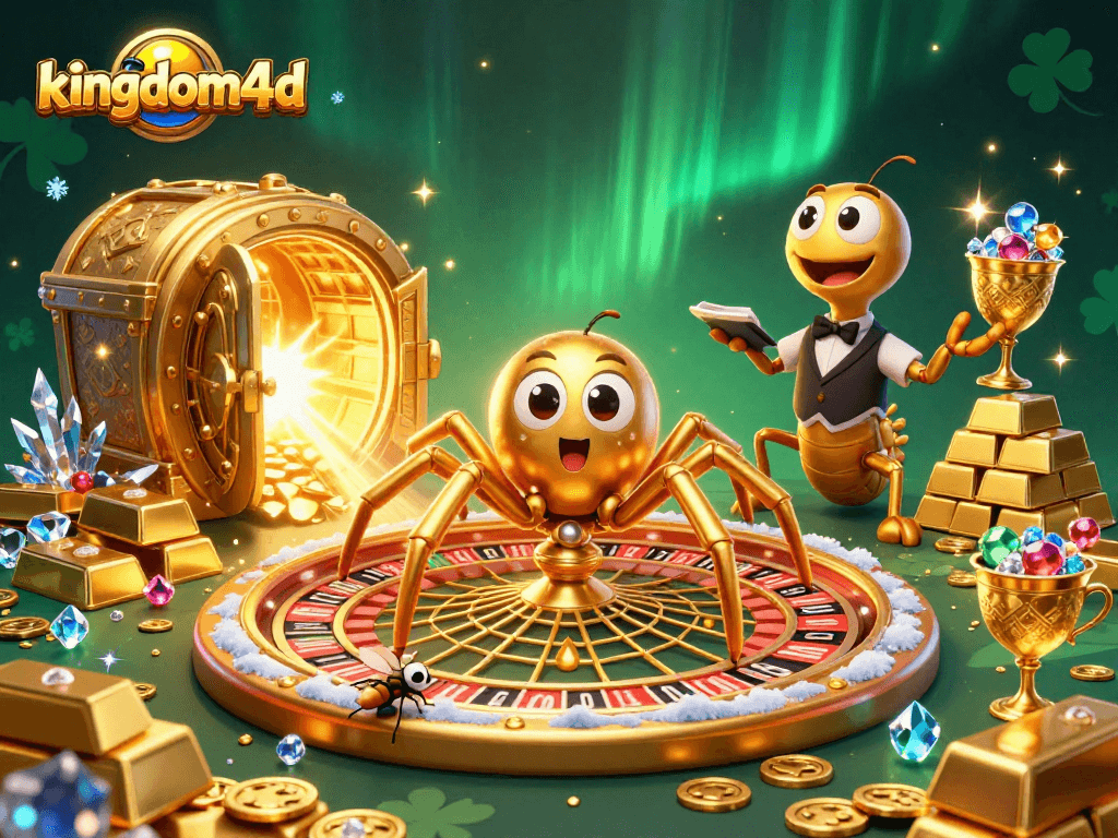 kingdom4d, taruhan seru dengan laba dari roda roulette yang megah dalam ilustrasi 3D