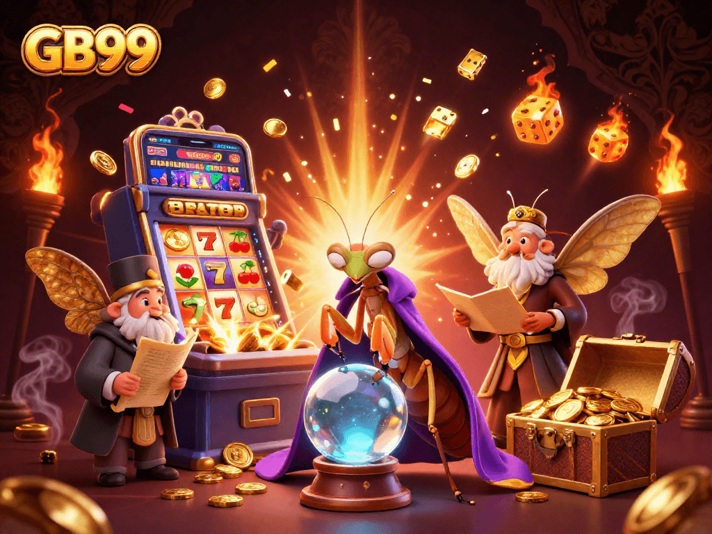 Experience thrilling gaming at GB99 with a vibrant 3D casino scene showcasing entertainment and excitement.