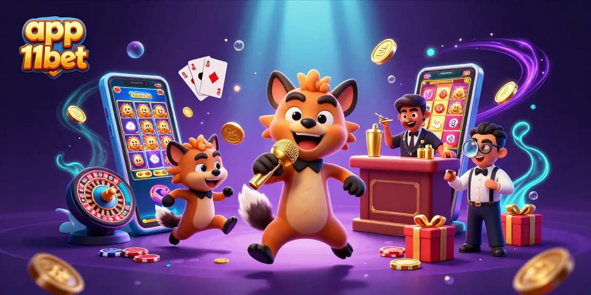 Engage with the app 11bet to experience vibrant 3D casino action featuring hyenas at a comedy club.