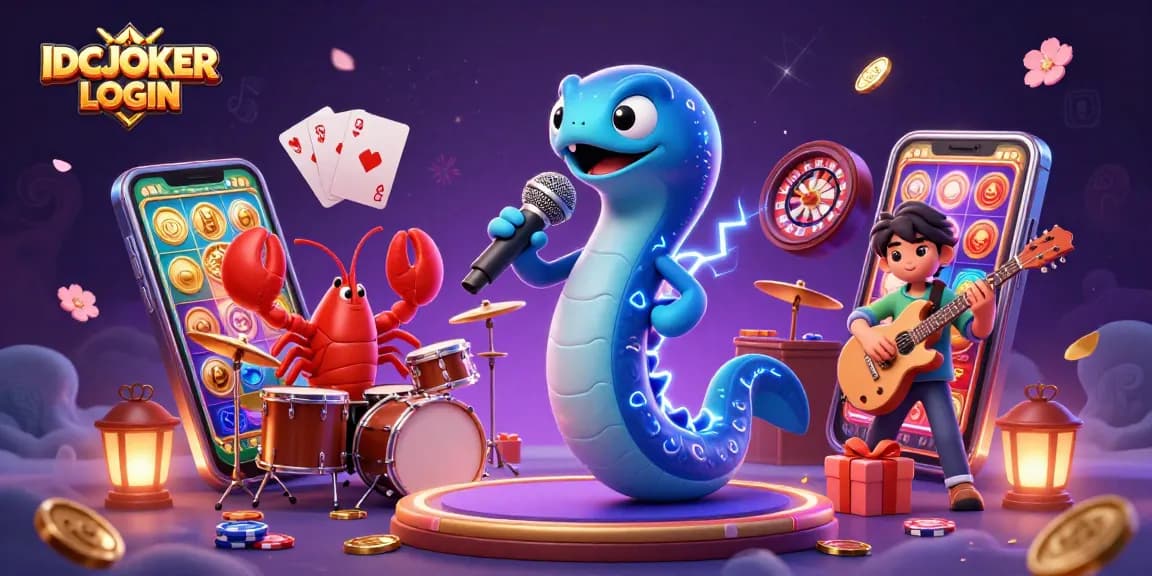 IDCJOKER LOGIN showcases a lively underwater casino scene with colorful slot game elements, enhancing the gaming experience.