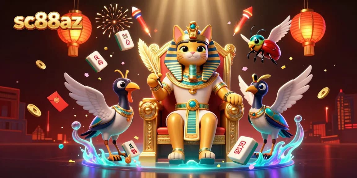Experience thrilling gameplay at sc88az with a dynamic 3D casino scene filled with vibrant elements.