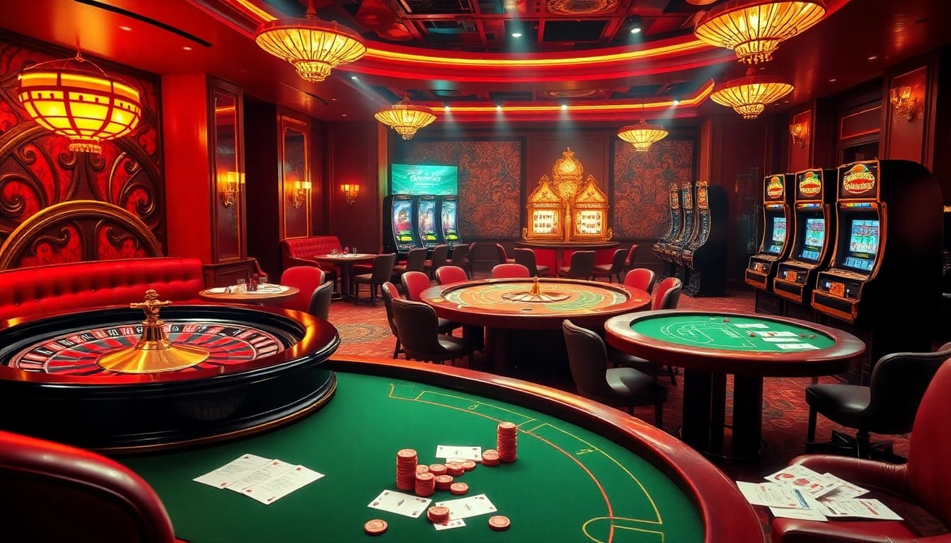 The vibrant gaming atmosphere at https://sc88seo.com/ showcases thrilling roulette, poker tables, and slot machines.