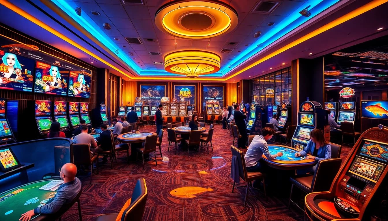 Engaging scene of players enjoying exciting games at GO99 online casino, highlighting thrill and community.