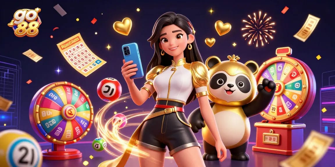 Join the excitement at go 88 with a dynamic illustration of a casino-themed celebration!