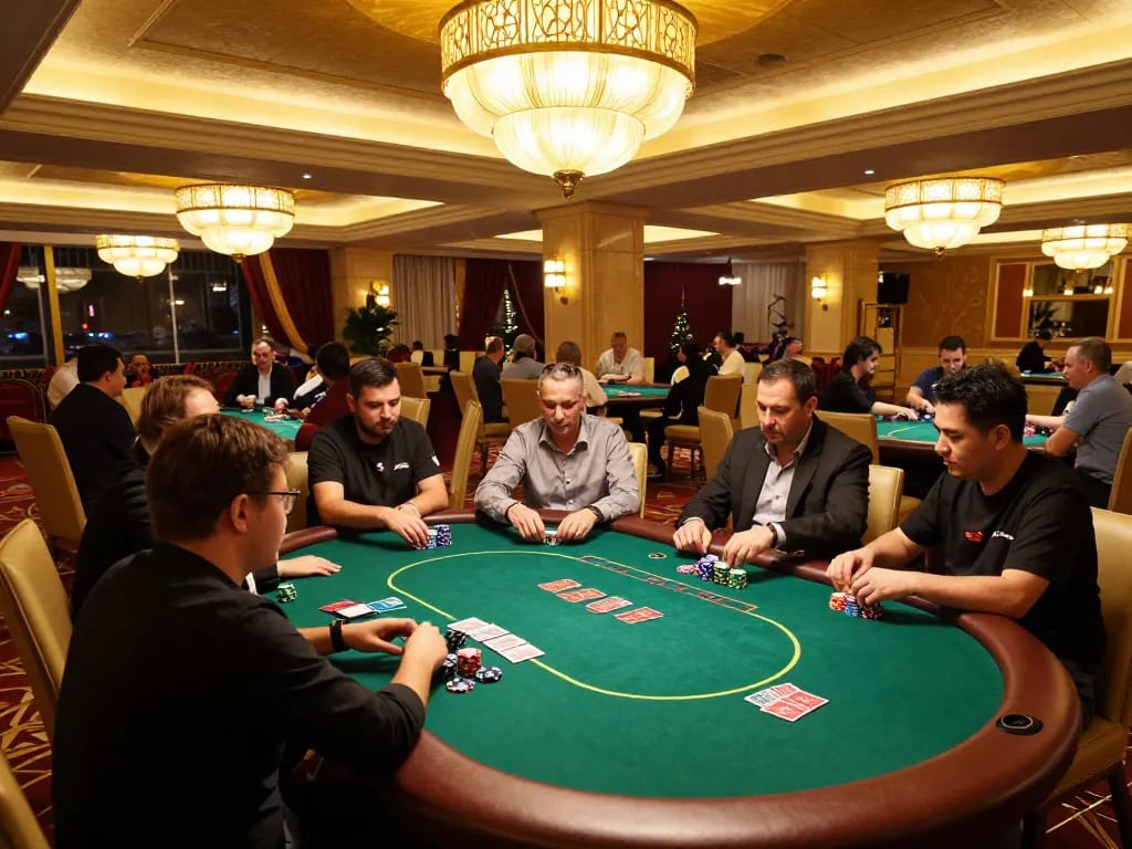 lc88 players enjoying an engaging poker game with ambiance and strategy