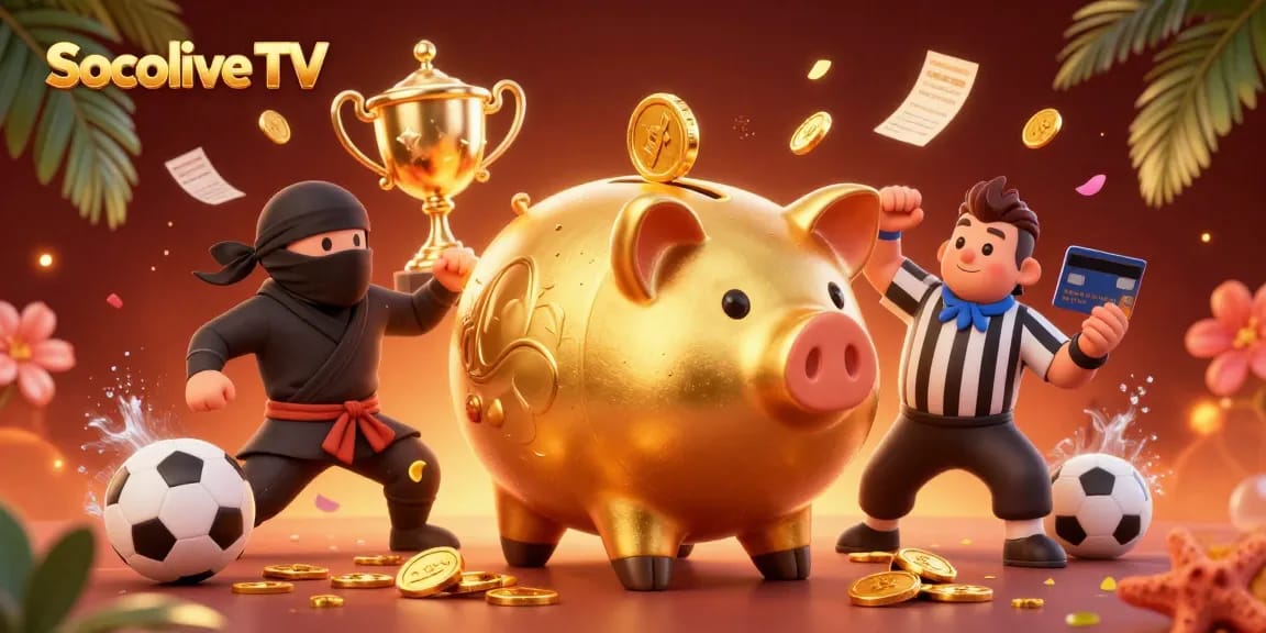 Socolive TV showcases the excitement of sports betting with vibrant characters and dynamic action.