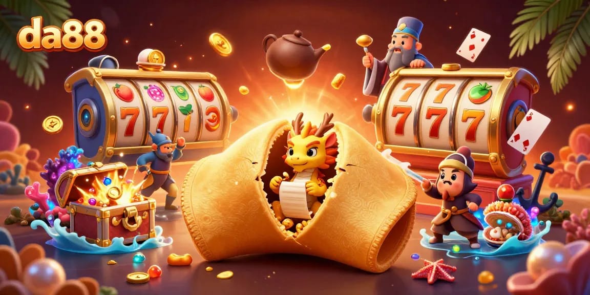 Spin the slots with da88 for thrilling wins amidst a vibrant casino fantasy scene.