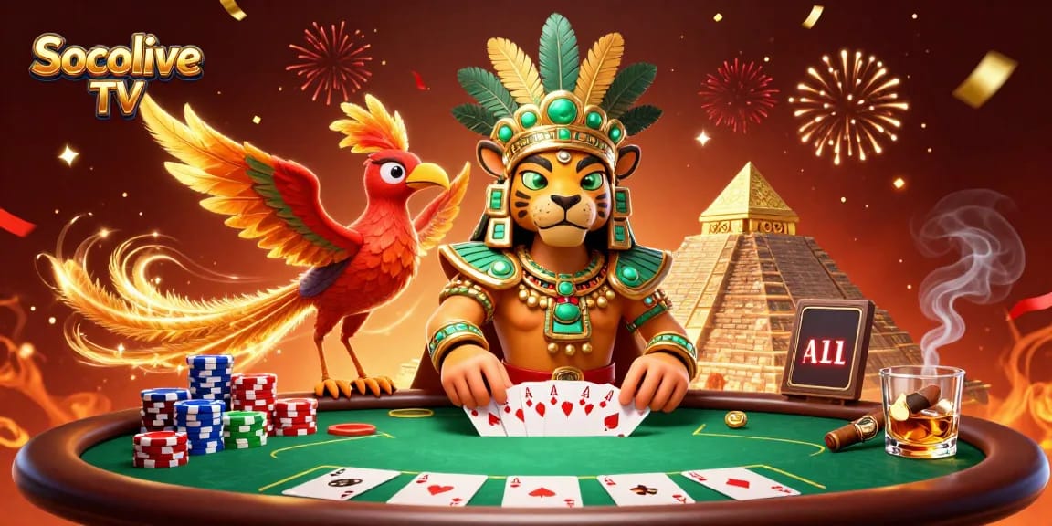 Experience the thrilling Socolive TV poker showdown with vibrant characters and dynamic gameplay.