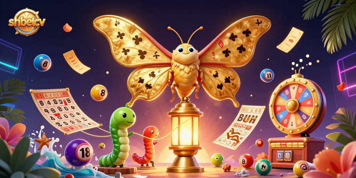 Experience shbetcv's vibrant casino world with themed lottery balls and golden prizes in stunning 3D